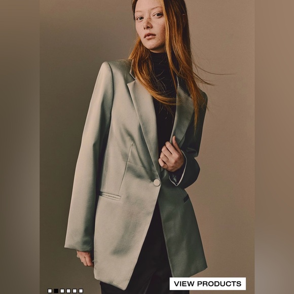 HM SINGLE BREASTED BLAZER Olive Green - Picture 5 of 9